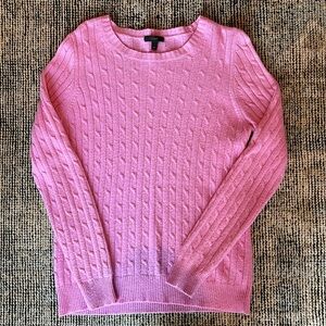 Pink Cable Knit Wool JCrew Sweater